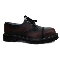boty kožené KMM 3 dírkové černé/bordo