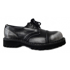 boty kožené KMM 3 dírkové černé/bílá