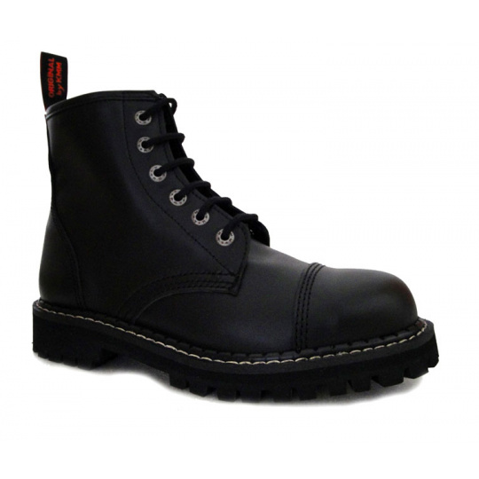 boty kožené KMM 6 dírkové černé