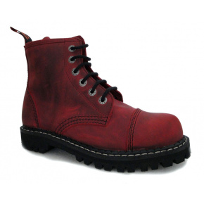 boty kožené KMM 6 dírkové crazy červené