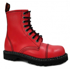 boty kožené KMM 8 dírkové červené