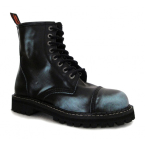 boty kožené KMM 8 dírkové černé/jeans