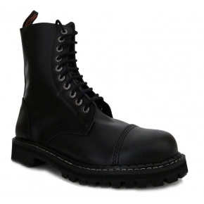 boty kožené KMM 10 dírkové černé