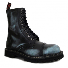 boty kožené KMM 10 dírkové černé/jeans