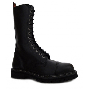 boty kožené KMM 14 dírkové černé