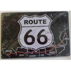 plechová tabulka Route 66